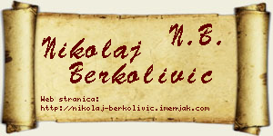 Nikolaj Berkolivić vizit kartica